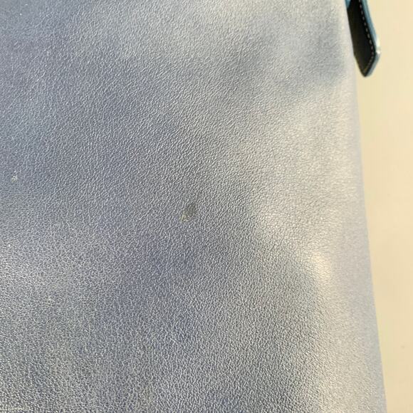 COACH Vintage Blue Contrast Stitch Leather Crossbody Handbag - Picture 6 of 9